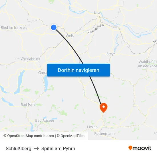 Schlüßlberg to Spital am Pyhrn map