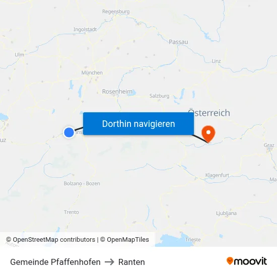 Gemeinde Pfaffenhofen to Ranten map