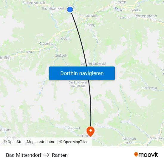 Bad Mitterndorf to Ranten map
