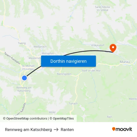 Rennweg am Katschberg to Ranten map