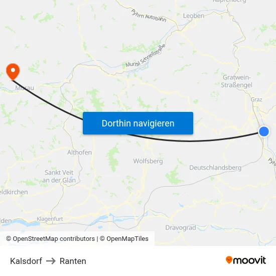 Kalsdorf to Ranten map