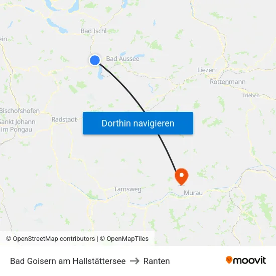Bad Goisern am Hallstättersee to Ranten map