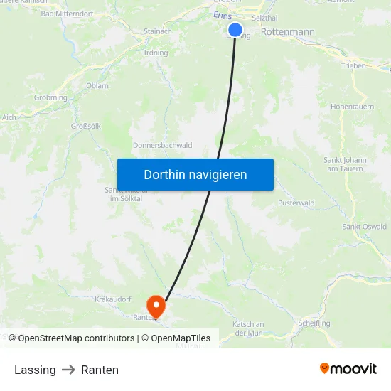 Lassing to Ranten map