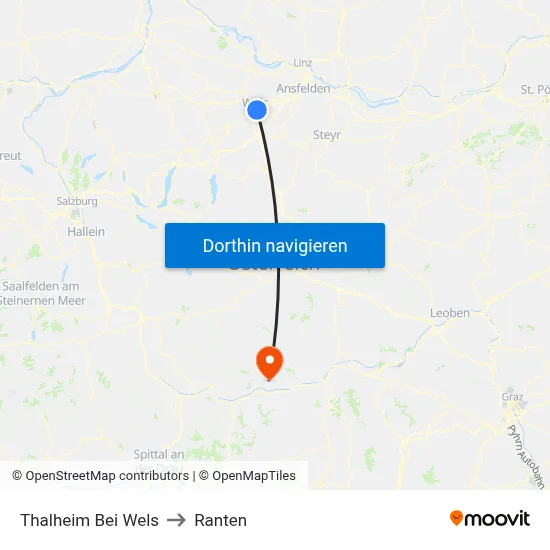 Thalheim Bei Wels to Ranten map