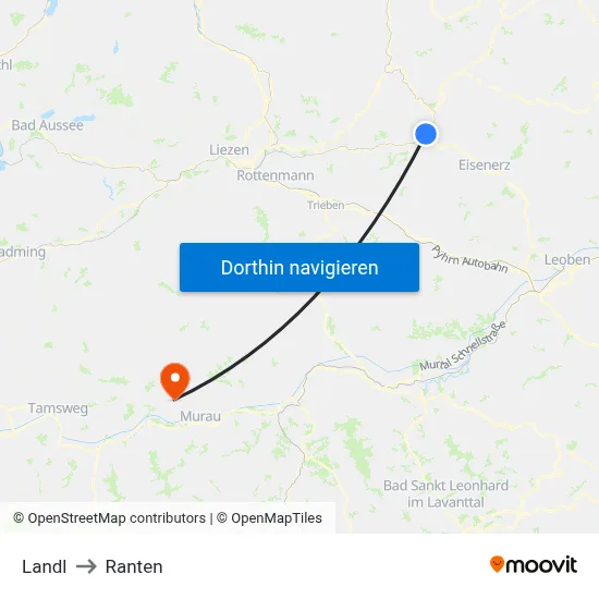 Landl to Ranten map