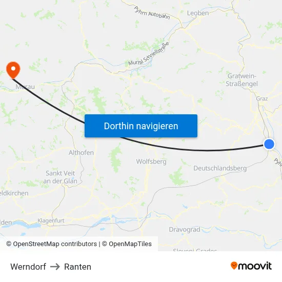 Werndorf to Ranten map