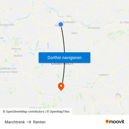 Marchtrenk to Ranten map