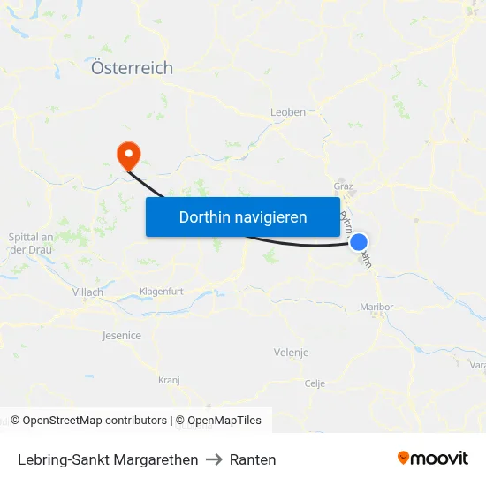 Lebring-Sankt Margarethen to Ranten map