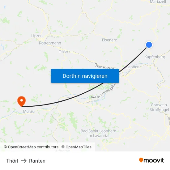 Thörl to Ranten map