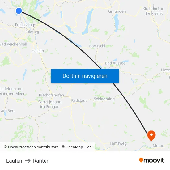 Laufen to Ranten map