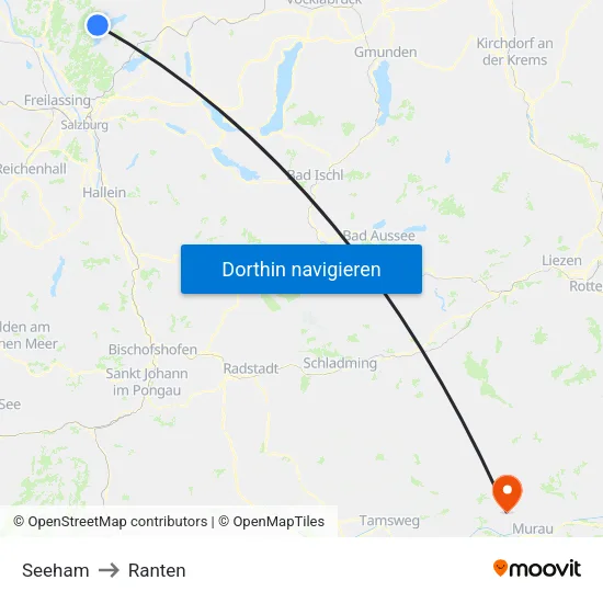 Seeham to Ranten map