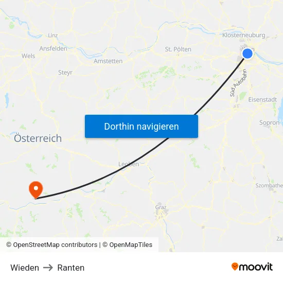 Wieden to Ranten map