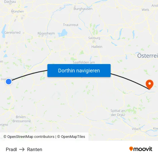 Pradl to Ranten map