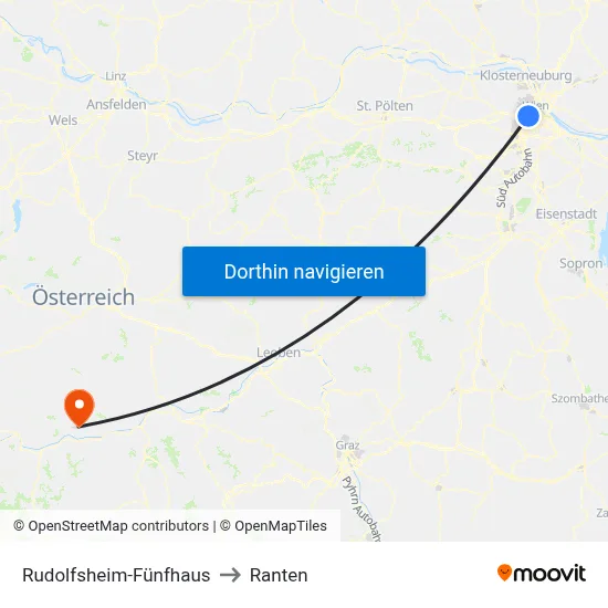 Rudolfsheim-Fünfhaus to Ranten map