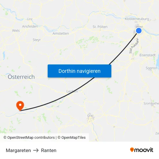 Margareten to Ranten map