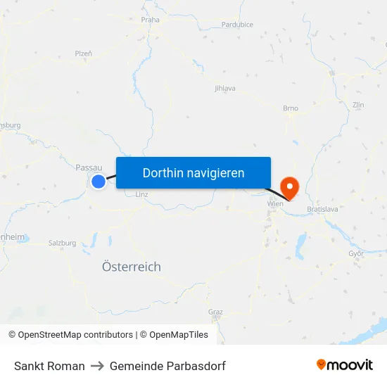 Sankt Roman to Gemeinde Parbasdorf map