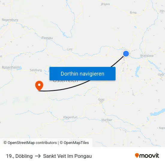 19., Döbling to Sankt Veit Im Pongau map