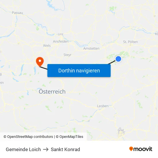 Gemeinde Loich to Sankt Konrad map