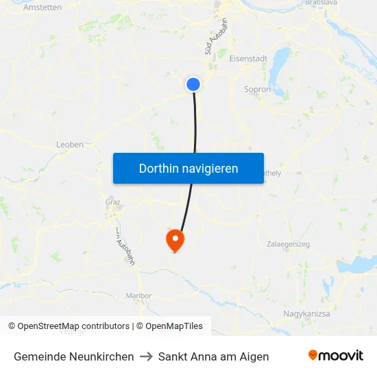 Gemeinde Neunkirchen to Sankt Anna am Aigen map