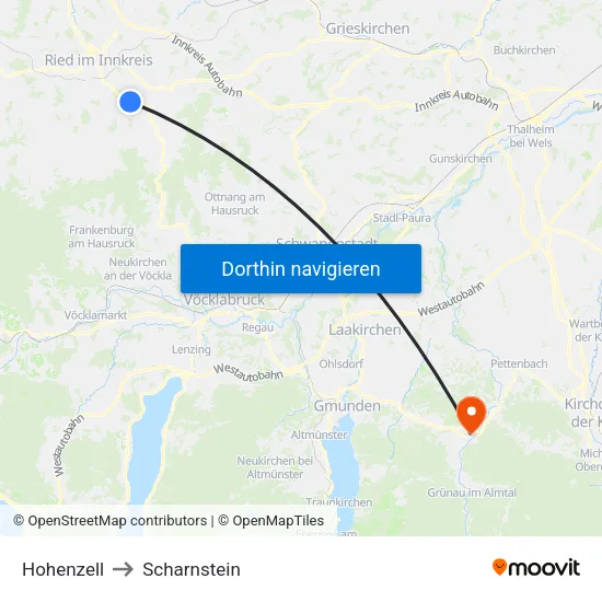 Hohenzell to Scharnstein map