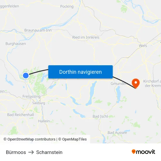 Bürmoos to Scharnstein map