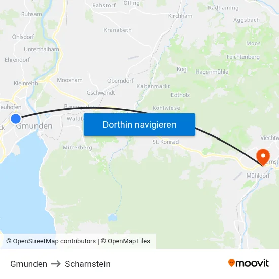 Gmunden to Scharnstein map