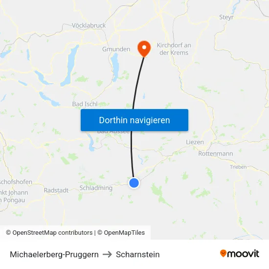 Michaelerberg-Pruggern to Scharnstein map