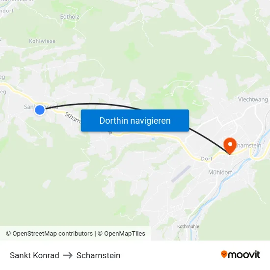 Sankt Konrad to Scharnstein map