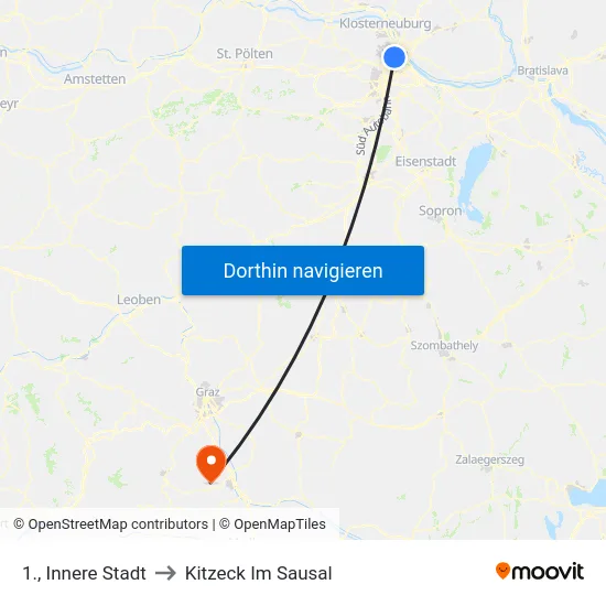1., Innere Stadt to Kitzeck Im Sausal map