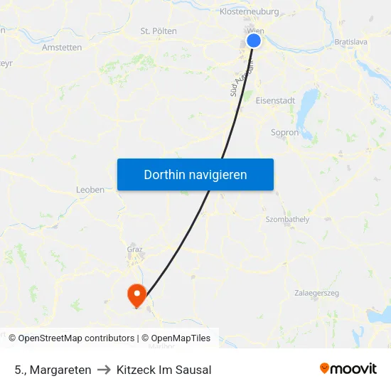 5., Margareten to Kitzeck Im Sausal map