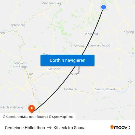 Gemeinde Hollenthon to Kitzeck Im Sausal map