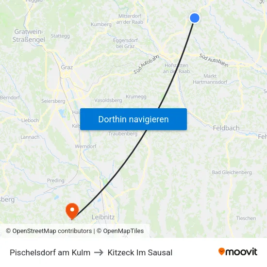 Pischelsdorf am Kulm to Kitzeck Im Sausal map
