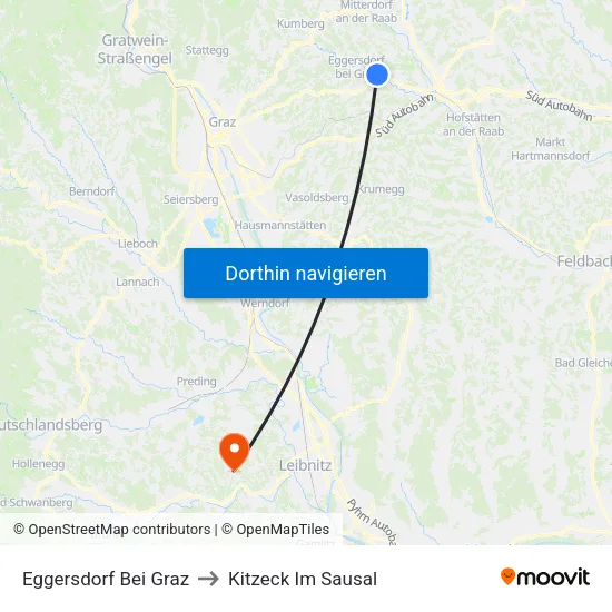 Eggersdorf Bei Graz to Kitzeck Im Sausal map
