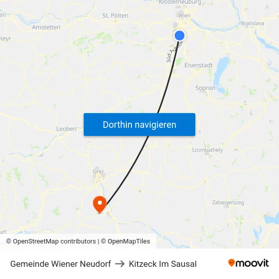 Gemeinde Wiener Neudorf to Kitzeck Im Sausal map