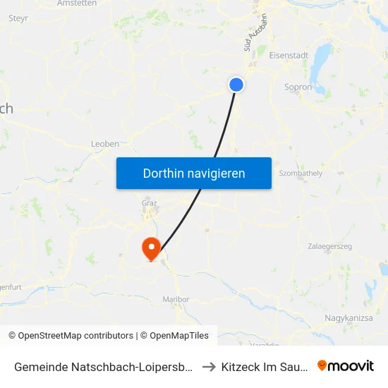 Gemeinde Natschbach-Loipersbach to Kitzeck Im Sausal map