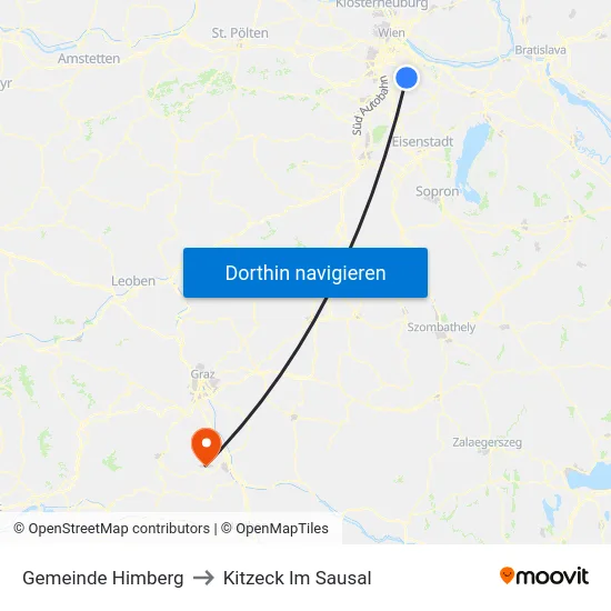 Gemeinde Himberg to Kitzeck Im Sausal map