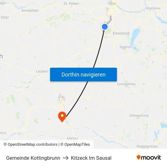 Gemeinde Kottingbrunn to Kitzeck Im Sausal map