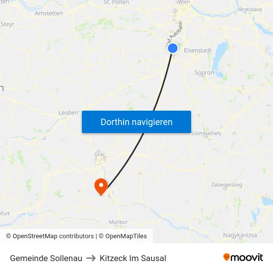Gemeinde Sollenau to Kitzeck Im Sausal map