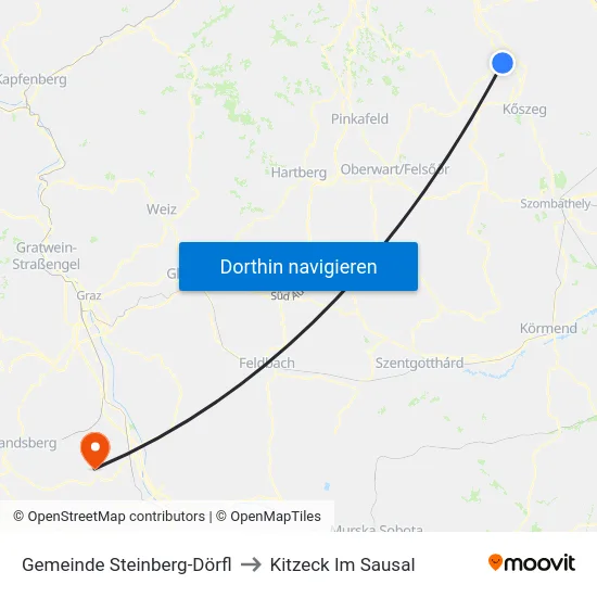 Gemeinde Steinberg-Dörfl to Kitzeck Im Sausal map