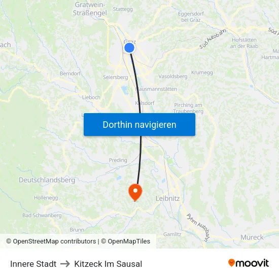Innere Stadt to Kitzeck Im Sausal map