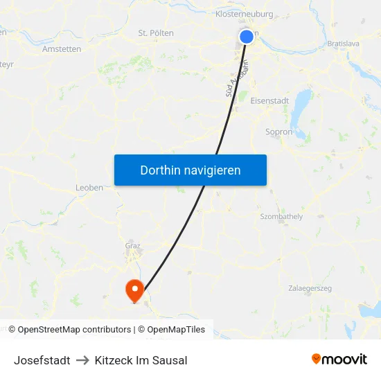 Josefstadt to Kitzeck Im Sausal map