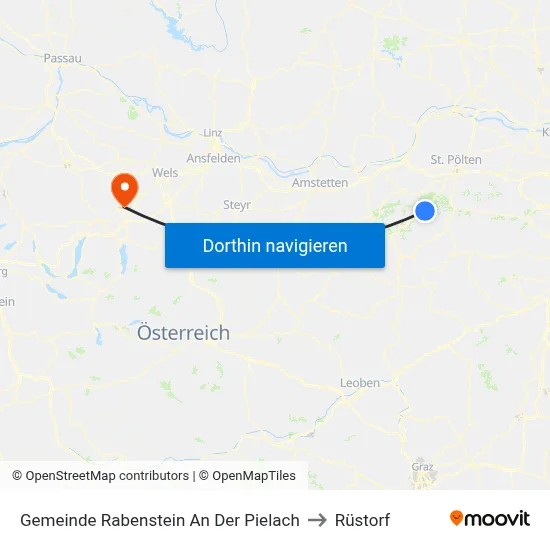 Gemeinde Rabenstein An Der Pielach to Rüstorf map
