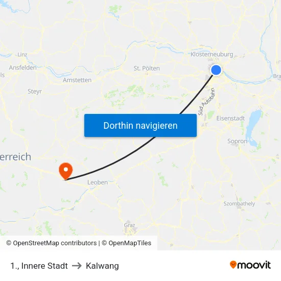 1., Innere Stadt to Kalwang map