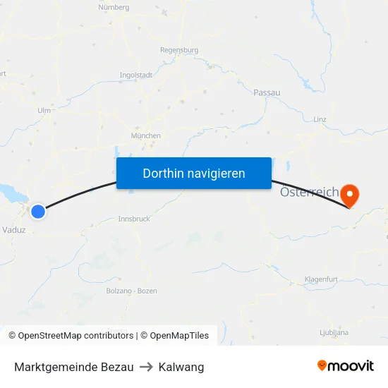 Marktgemeinde Bezau to Kalwang map