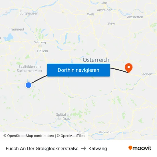 Fusch An Der Großglocknerstraße to Kalwang map