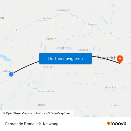 Gemeinde Brand to Kalwang map