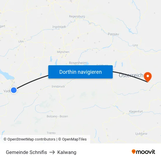 Gemeinde Schnifis to Kalwang map