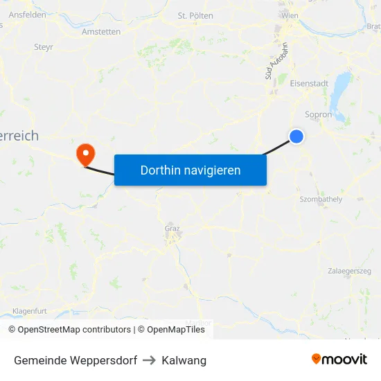 Gemeinde Weppersdorf to Kalwang map