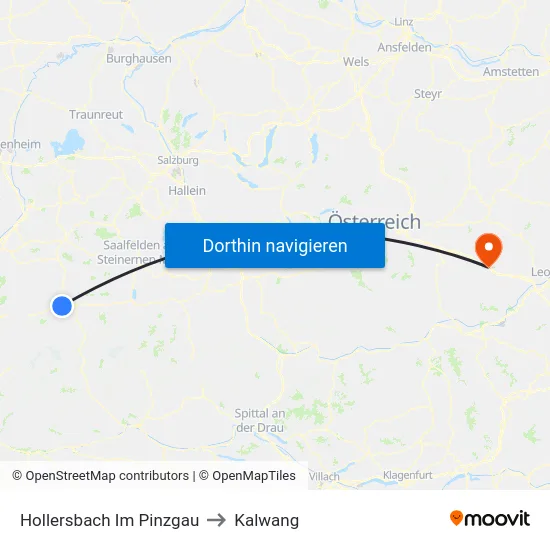 Hollersbach Im Pinzgau to Kalwang map