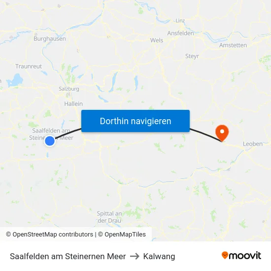 Saalfelden am Steinernen Meer to Kalwang map